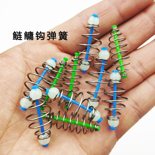 塑芯弹簧饵料笼不锈钢爆炸钩弹簧饵笼海竿托饵器鲢鳙手杆弹簧批发