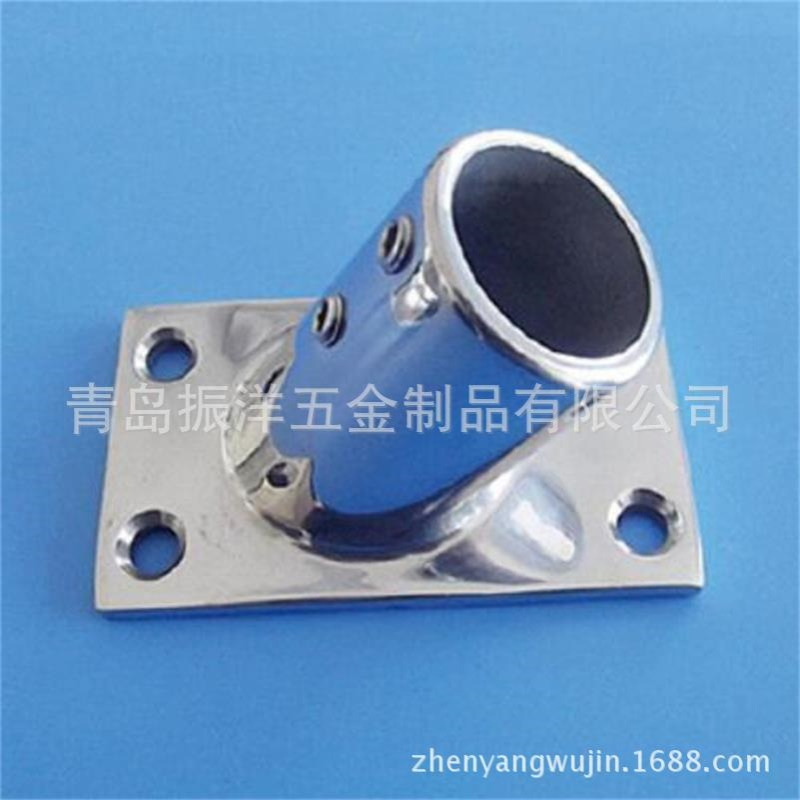 加厚不锈钢316方形管座 60度方管座 22mm/25mm 船用游艇五金配件