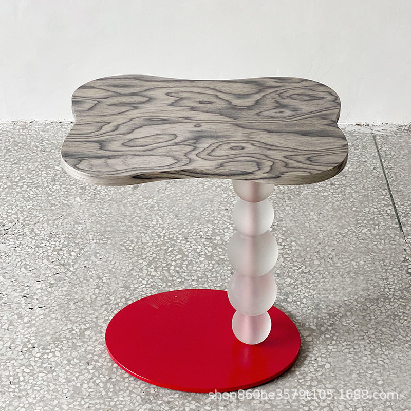 造心家具|小众轻奢木质磨砂亚克力珠别墅大酒店摩登简约边几桌子