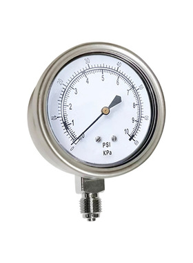 不锈钢膜盒压力表全钢微压表径向立装侧装YEB60 10PSI 69KPa