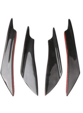 前杠运动风刀汽车通用碳纤亮黑刀锋导流风刀前包围前保险杠扰流板