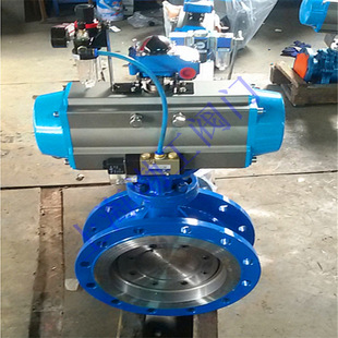 D641XP-16Q 气动法兰软密封蝶阀 气动执行器带三联件 DN150