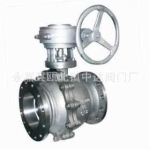 全通径 Q341F 100P CF8 304不锈钢法兰涡轮软密封球阀浮动式
