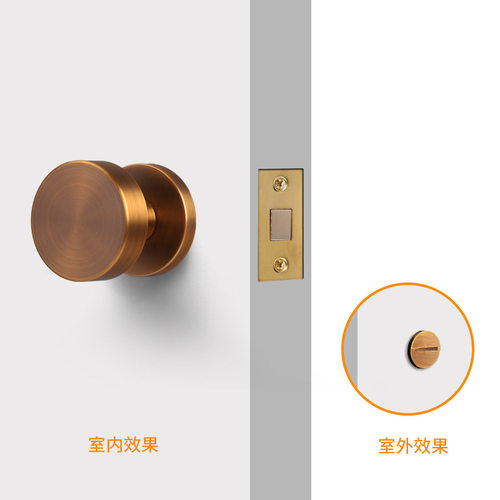 带锁体应急开关静音隐形锁具门把手合金木门整套吸磁家用面板通用