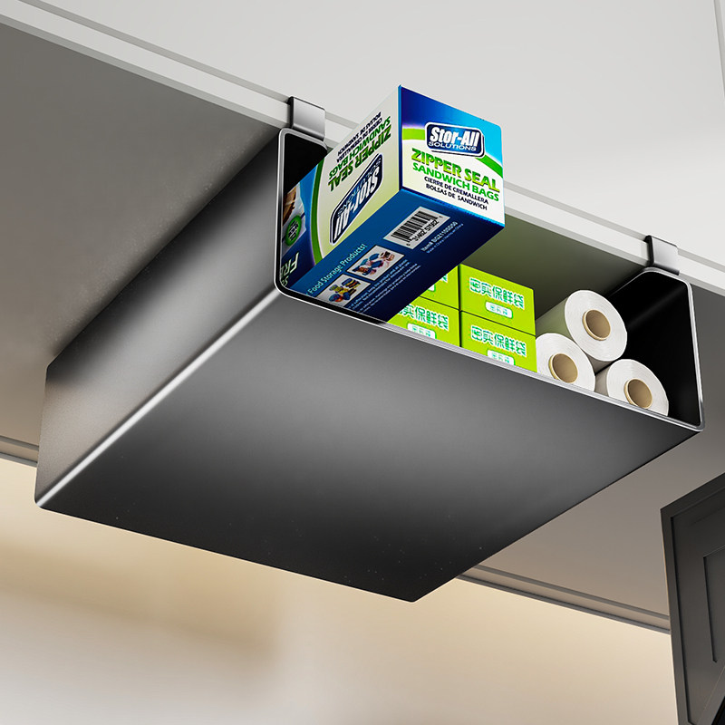 厨房吊柜下悬挂置物架橱柜挂架多功能收纳挂篮悬挂式保鲜膜收纳架,收纳整理,整理架/置物架/收纳架,淘宝优惠券,粉丝福利购,淘宝优惠卷