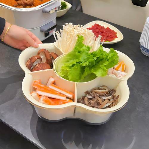 简约旋转火锅拼盘双层蔬菜水果