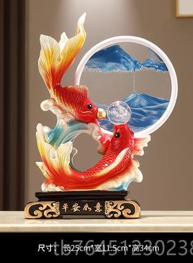 高档年年装有余锦锂鱼招财厅摆件客玄关酒柜办公室饰乔新居迁开业