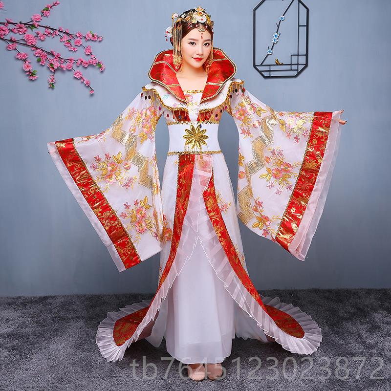 高档汉服女廷尾原创中风古装武国则天汉唐代宫皇后贵妃舞蹈演出拖图片
