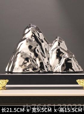 高档成功人士银金山山办公室值摆件创意高颜办面公桌装饰品茶几桌