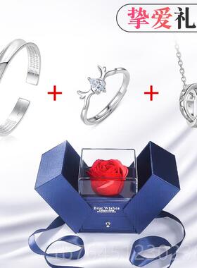 高档运9999纯银幸手镯轻女士年款足银镯子情侣银饰日生礼物送女朋