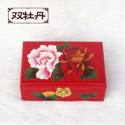 高档遥推漆器首饰盒梳妆盒木质带锁中式复古饰品收盒特纳价平包光