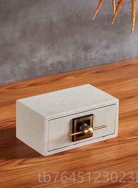 高档新中实式样板宝房卧室装饰品梳妆台摆件创意木漆收器首饰盒珠