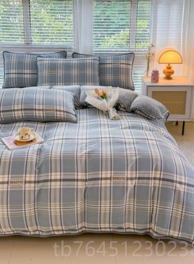 高档冬季珊瑚绒四件单套纯棉全棉204新款法兰绒套被床加绒ab2床上