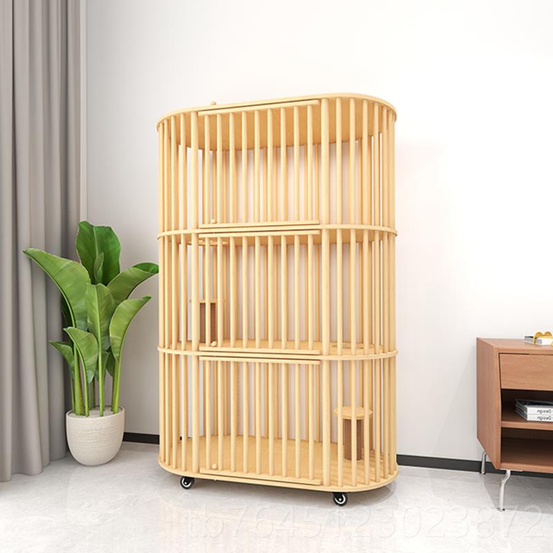 高档猫用别家 自室墅内猫窝猫别墅不占地猫笼子超大由空间实木猫