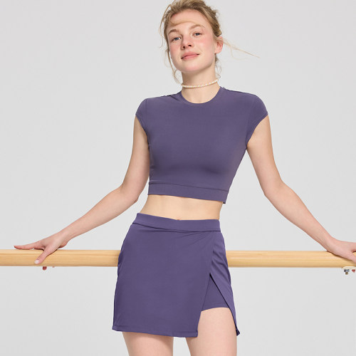 Willowind新品瑜伽服女高弹透气晓星氨纶运动上衣短款健身服短袖