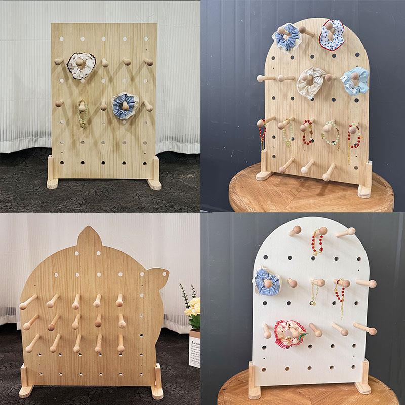 桌面置物架发圈饰品展示架 直播用展架 多功能洞洞板装饰袜子收纳