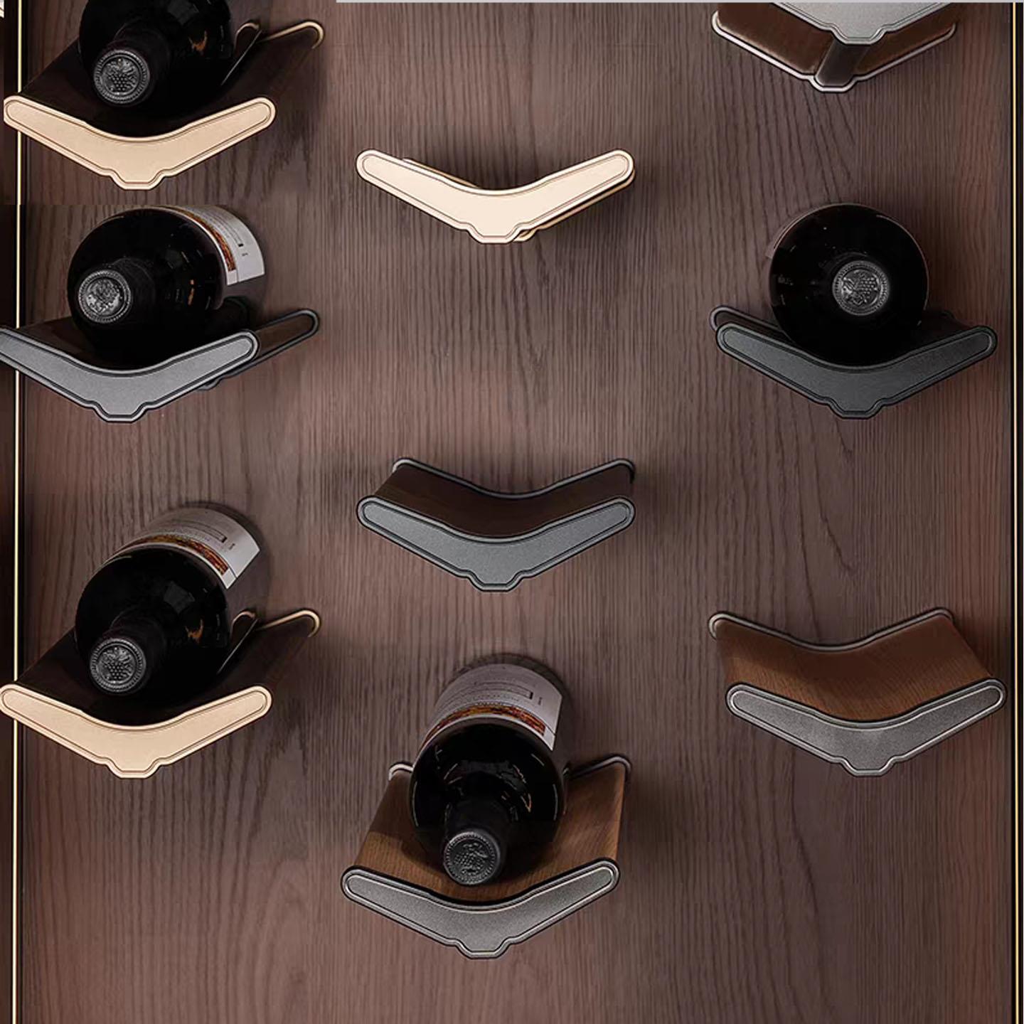 新款V型木纹红酒架意式极简红酒架自由组合酒柜红酒置物架壁挂式