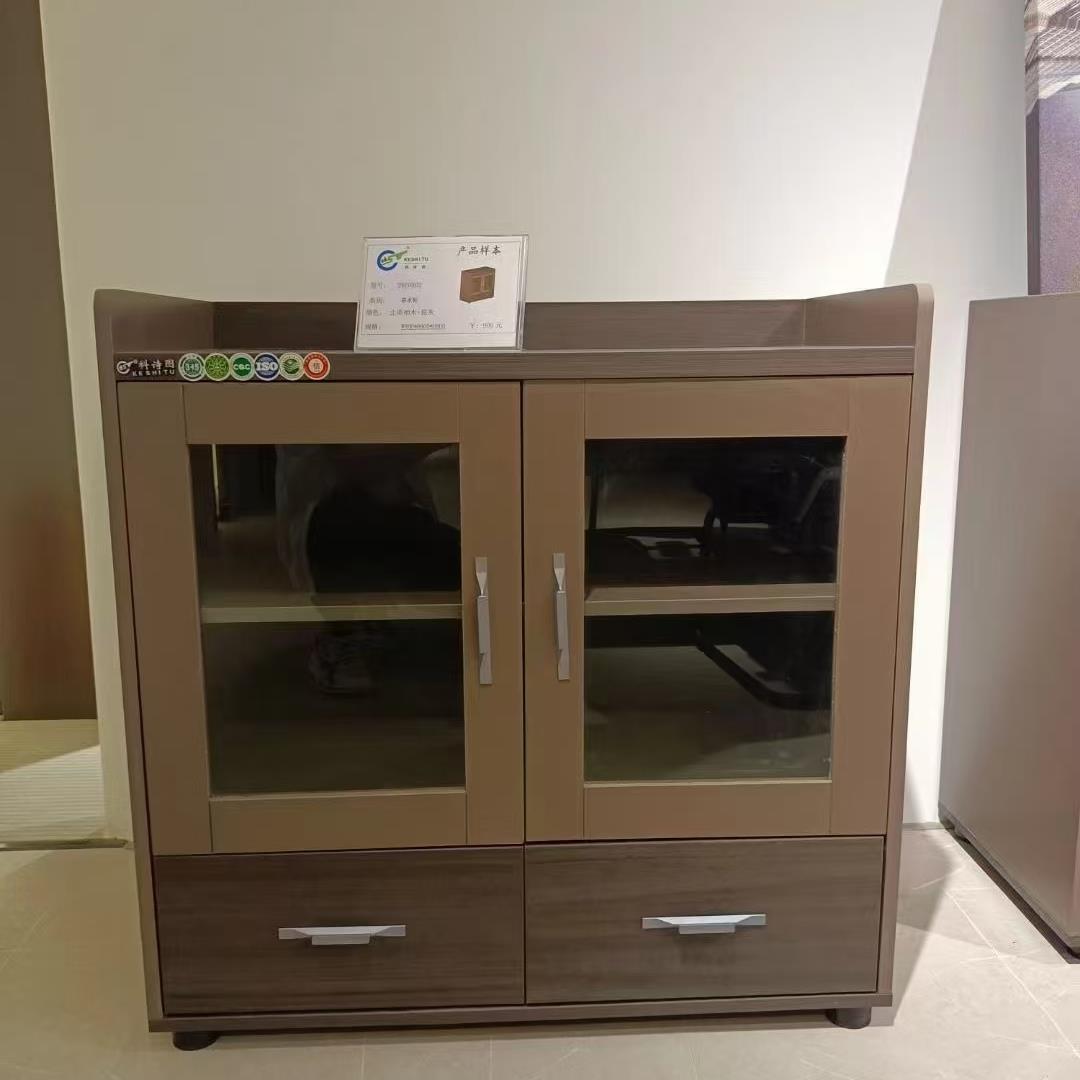 黑色矮柜会议室茶水柜办公室办公柜子文件柜隔断柜带锁储物柜