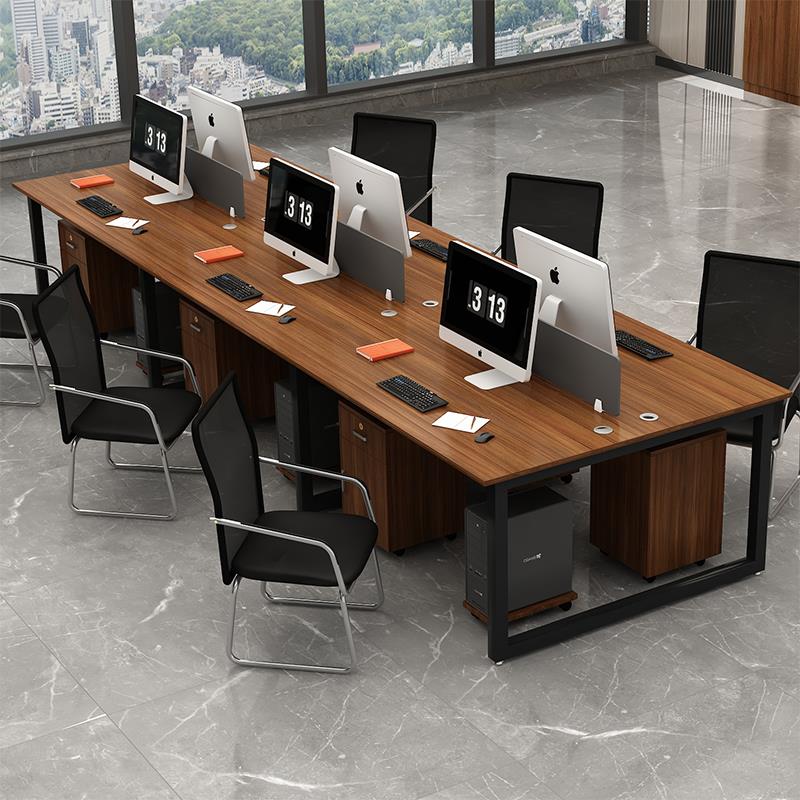 4人位职员办公桌椅组合现代简约双6公司办公室员工位电脑桌子工作