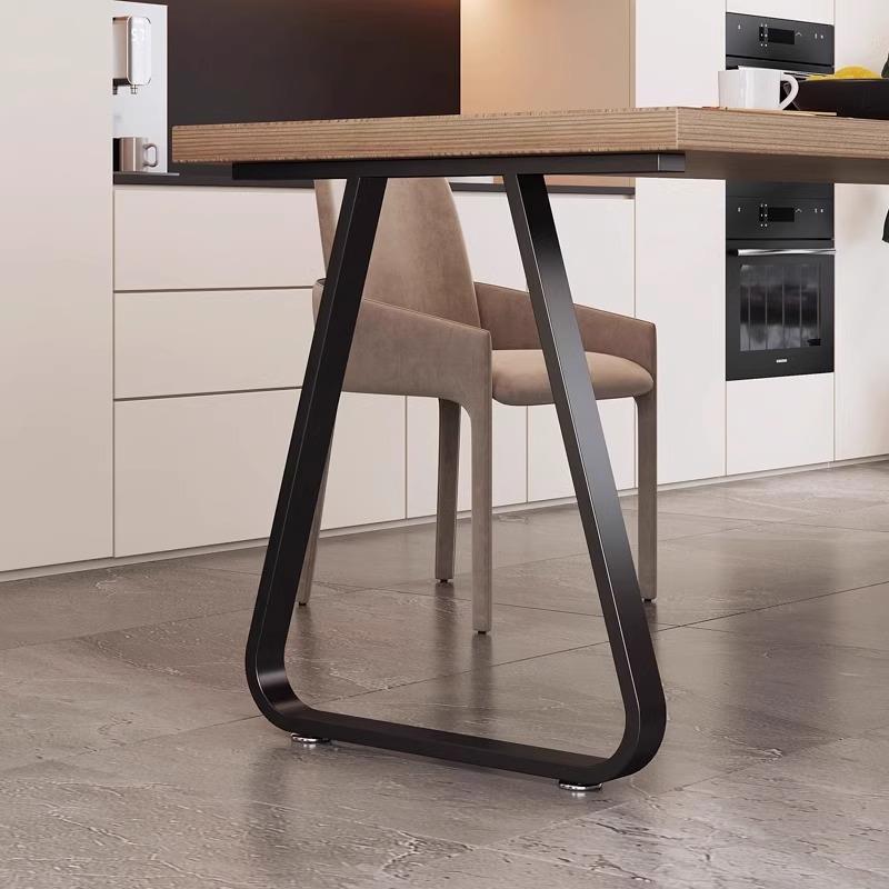 铁艺弧形桌腿支架梳妆书桌餐桌脚橱柜支撑底座岛台桌架吧台单边脚