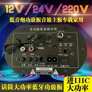 超大功率话笥蓝牙音响音箱主板车载重低音炮功放板12V24V220V家用