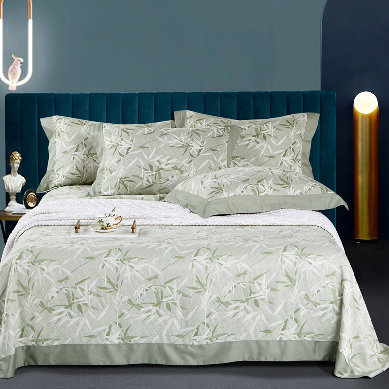 双层夏天竹纤维冰丝凉席软床单夏季三件套床笠款可水洗机洗高端