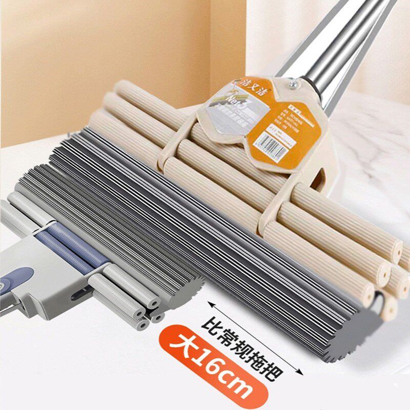 洁又洁大号38cm海绵拖把头免手洗2026新款家用拖地胶棉吸水一拖净