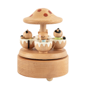 520礼物送女友猫 天空之城猫咪乐园可旋转木质八音盒儿童生日