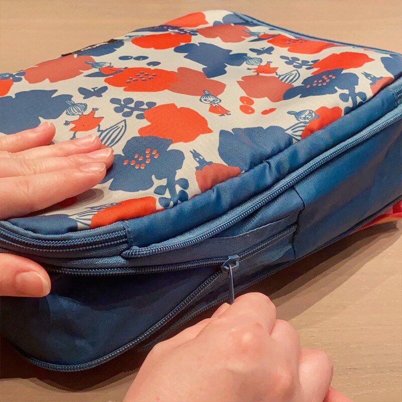 日系卡通姆明阿美印花贴身内衣物压缩收纳包短途旅行袋手提整理袋