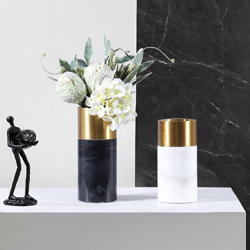 花瓶摆件样板间售楼处玄关客厅桌面软装饰现代轻奢大理石花器摆设,模玩/动漫/周边/娃圈三坑/桌游,文化/体育周边,淘宝优惠券,粉丝福利购,淘宝优惠卷