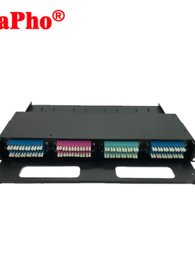 1U光纤配线架48芯/96芯MPO/MTP-内置4*光纤盒式模块（空壳）光缆