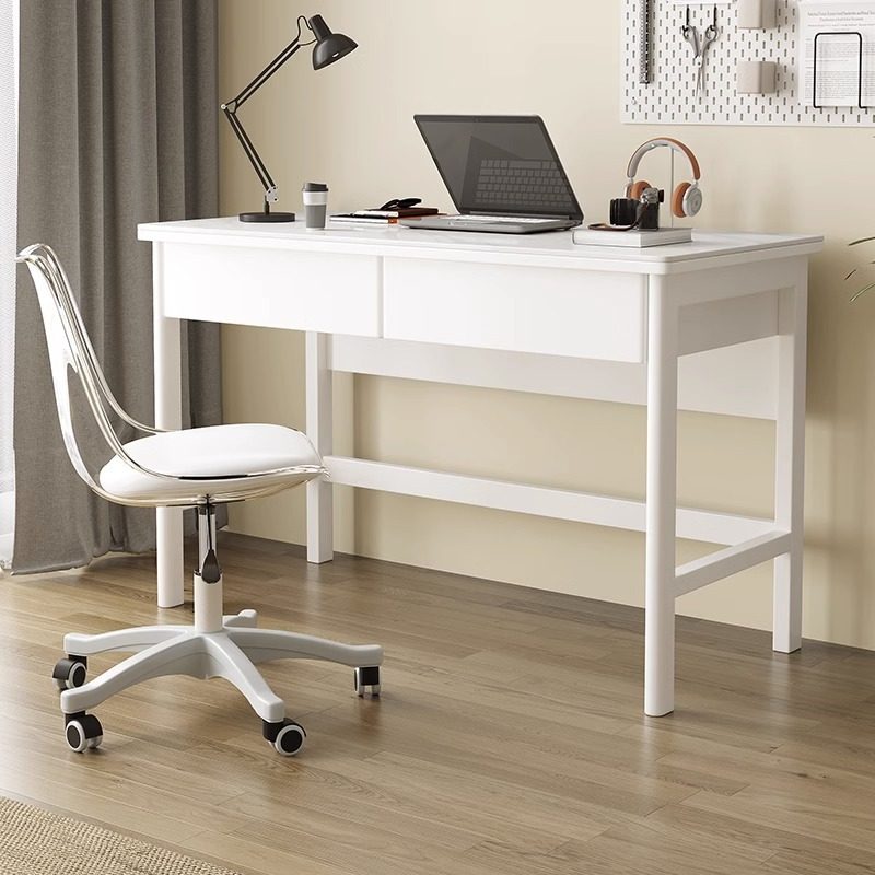 白蜡木岩板书桌家用卧房写字台轻奢设计师现代简约书房电脑办公桌