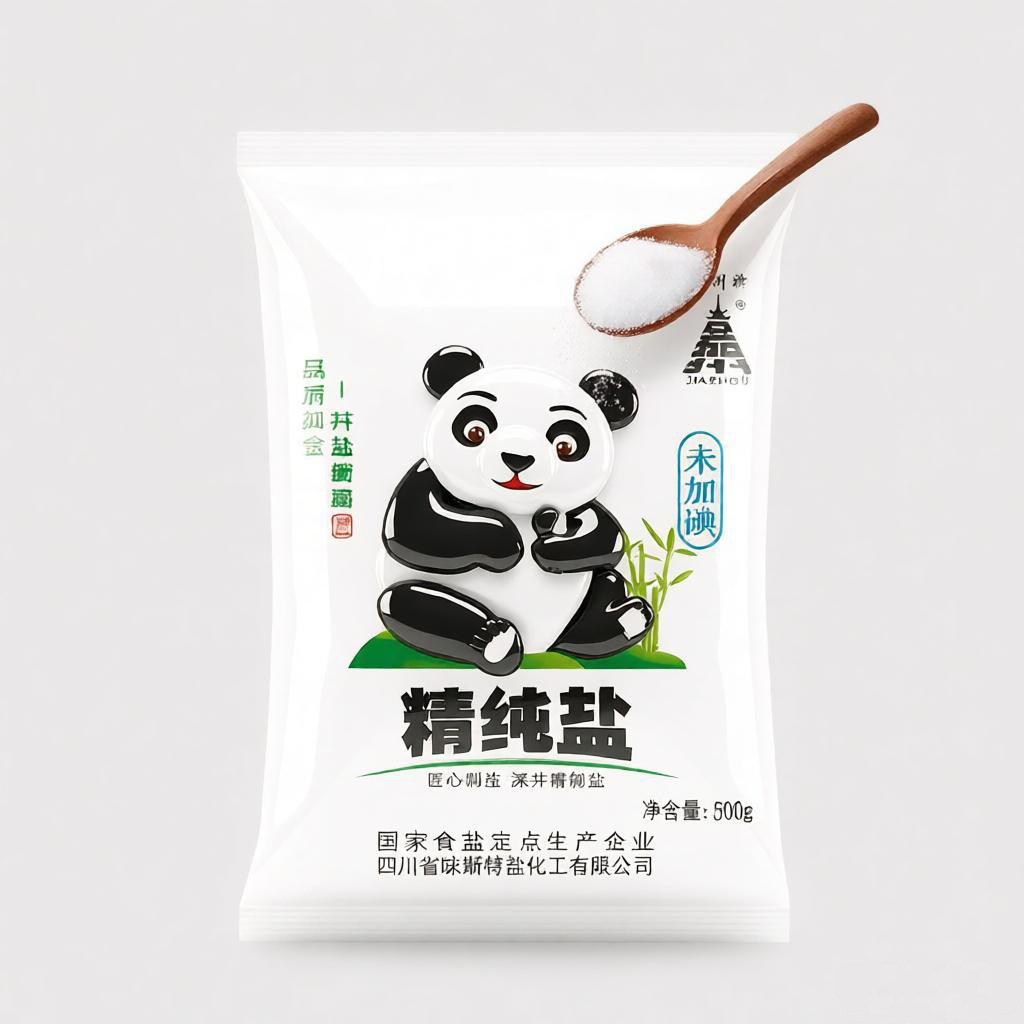 嘉州牌深井熊猫盐未加碘500g