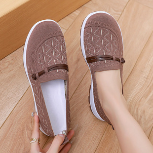 鞋子女鞋百搭夏季新款网面透气不闷脚休闲鞋飞织软底不累脚妈妈鞋