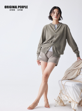 ORIGINAL PEOPLE原创设计简约100%超细羊毛针织开衫外套男女同款