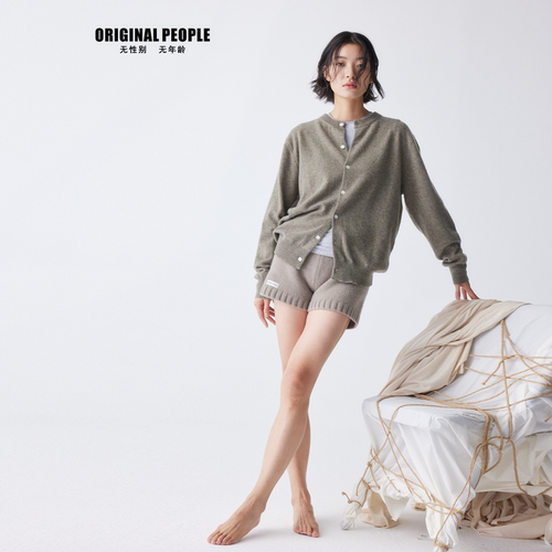 ORIGINALPEOPLE100%羊毛针织开衫