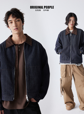 ORIGINAL PEOPLE 原创设计复古高级感牛仔外套情侣夹棉夹克上衣