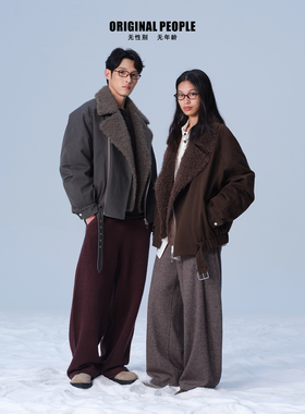 ORIGINAL PEOPLE一衣三穿复古巴恩风可脱卸内胆毛领男女羽绒服