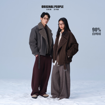 ORIGINAL PEOPLE一衣三穿复古巴恩风可脱卸内胆毛领男女羽绒服