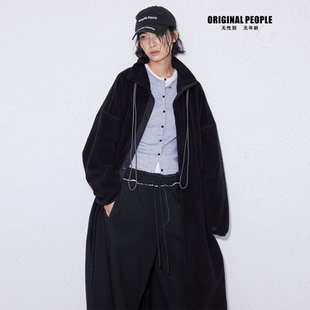 ORIGINAL PEOPLE原创设计山系运动感拼接摇粒绒大衣男女毛呢外套