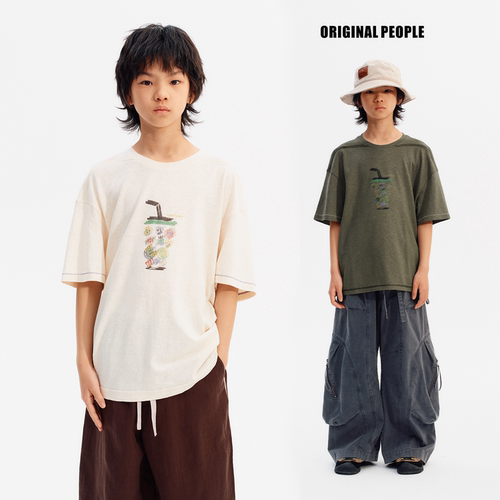 ORIGINAL PEOPLE【O:P LINK系列】儿童夏日轻氧主题印花短袖T恤