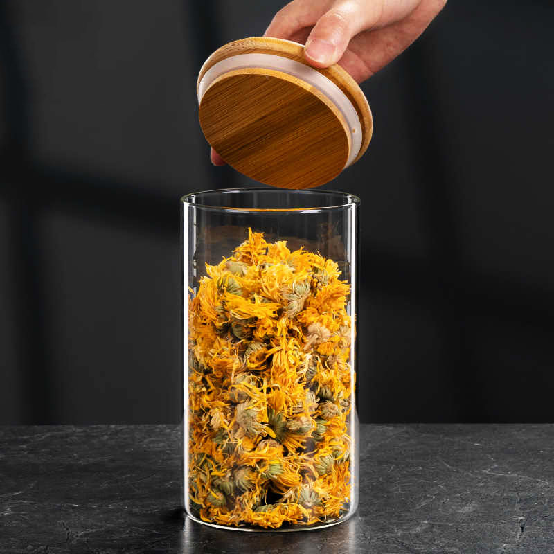 透明玻璃茶叶罐家用食品级密封罐便携茶罐收纳玻璃瓶带盖储物罐子