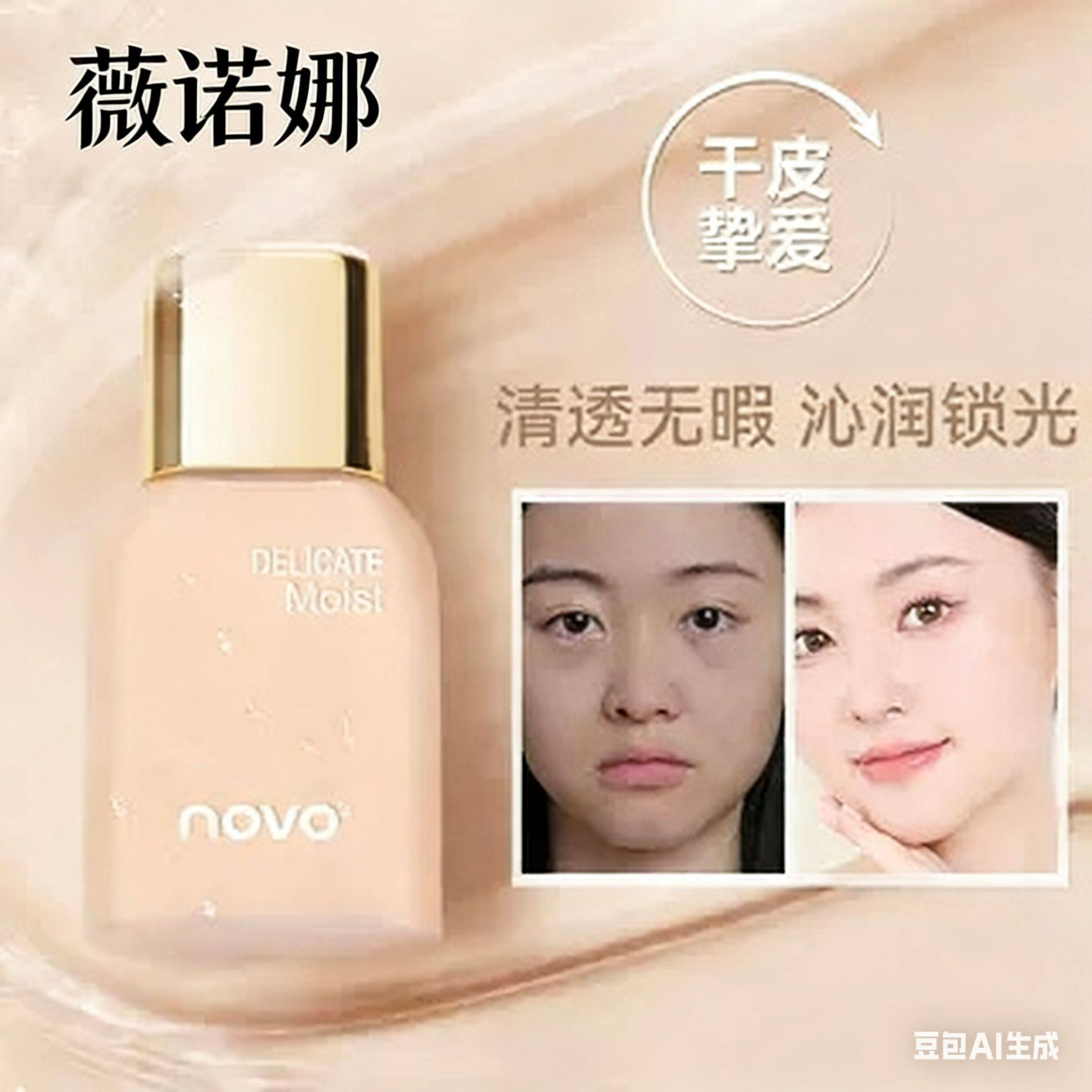 薇诺娜柔光持妆粉底液保湿水润美白遮瑕气垫防水不脱妆奶油肌BB霜