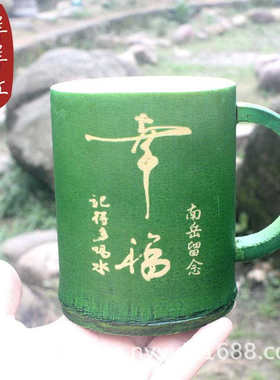 厂家供应天然绿色环保茶杯 旅游工艺品 天然原生态竹制品景区热卖