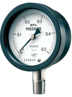 荏原计器EBARA密封形压力表AU-R3/8-75X0.5MPa 黑色树脂外壳