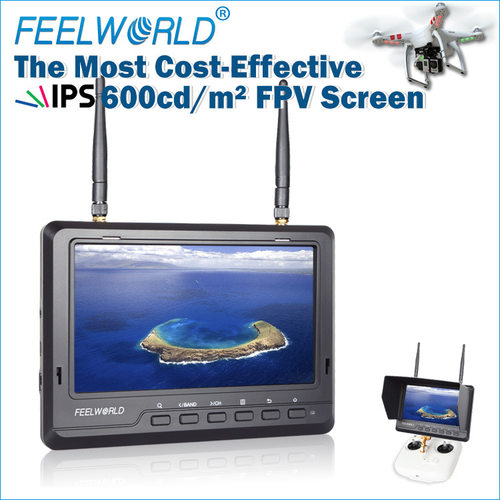 富威德 5.8GHz无线图传航拍监视器 32频道自动搜索双接收 FPV720