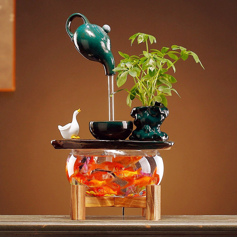 创意悬挂式饮水壶流水器造景摆件陶瓷室内家客厅过滤增氧鱼缸批发,模玩/动漫/周边/娃圈三坑/桌游,文化/体育周边,淘宝优惠券,粉丝福利购,淘宝优惠卷