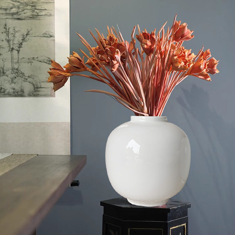 奶油白色花瓶手工陶瓷花器装饰插花摆件书房客厅玄关餐桌陶瓷花瓶,模玩/动漫/周边/娃圈三坑/桌游,文化/体育周边,淘宝优惠券,粉丝福利购,淘宝优惠卷