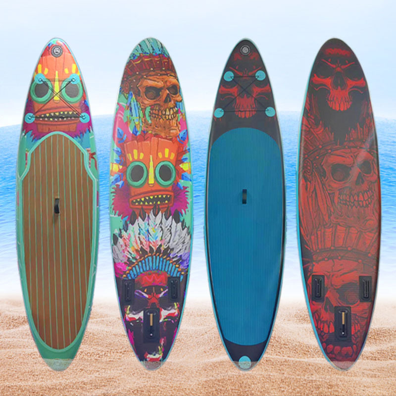 充气冲浪板水上品SUP充气浆板桨板水上滑板 划水板冲浪印第安图案