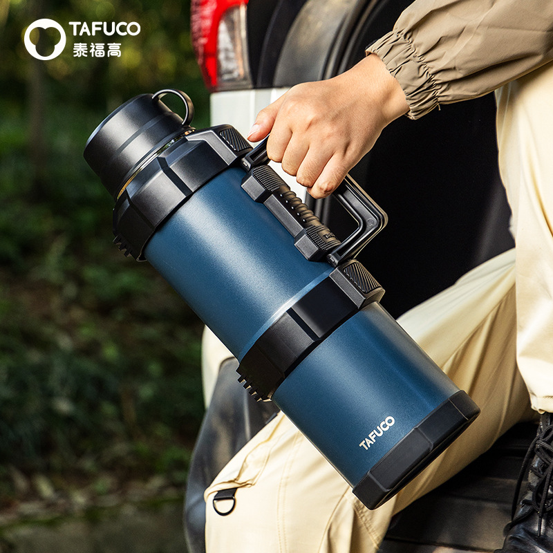 日本泰福高户外保温壶304不锈钢真空保温瓶车载热水壶便携旅行壶